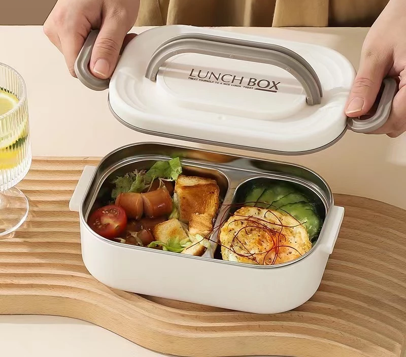 กล่องข้าว เก็บอุณหภูมิ 304 กล่องข้าวสเตนเลส กล่องอาหารพกพา